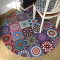 Stylish Multicolored Persian Rug Polyester Flower Pattern Rug Washable Non-Slip Pet-Friendly Rug for Home