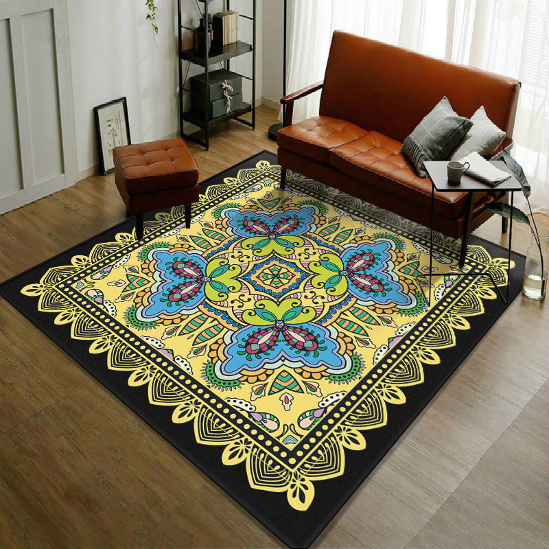 Trendy symmetrical floral carpet multicolored Moroccan style carpet synthetic carpet for room