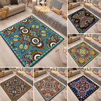 Persian Door Mat Multi Color Tribal Print Rug Polypropylene Pet Friendly Non-Slip Stain Resistant Rug