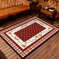 Nostalgic Persian Carpet Multicolored Grid Mat Non-slip Washable Pet-friendly Carpet for Living Room