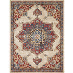 Retro Multicolor Moroccan Carpet Synthetic Floral Pattern Rug Non-Slip Washable Pet-Friendly Rug for Living Room
