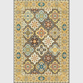 Persian quatrefoil pattern rug gold polypropylene area rug machine washable stain resistant non-slip backing rug for living room