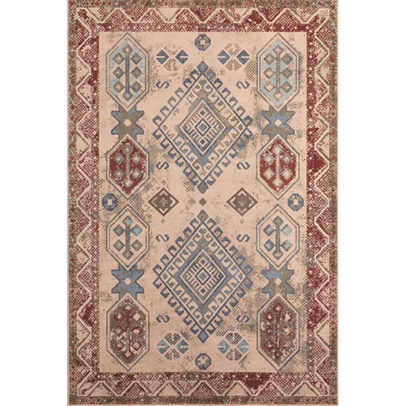Unusual diamond patterned rug Multicolored Moroccan rug Polyester pet-friendly stain resistant non-slip rug for the living room