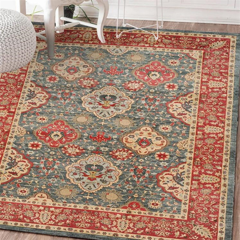 Exotic geometric patterned rug multicolored Moroccan rug made of polypropylene stain-resistant non-slip backing machine washable rug for room