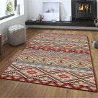 Exotic geometric patterned rug multicolored Moroccan rug made of polypropylene stain-resistant non-slip backing machine washable rug for room