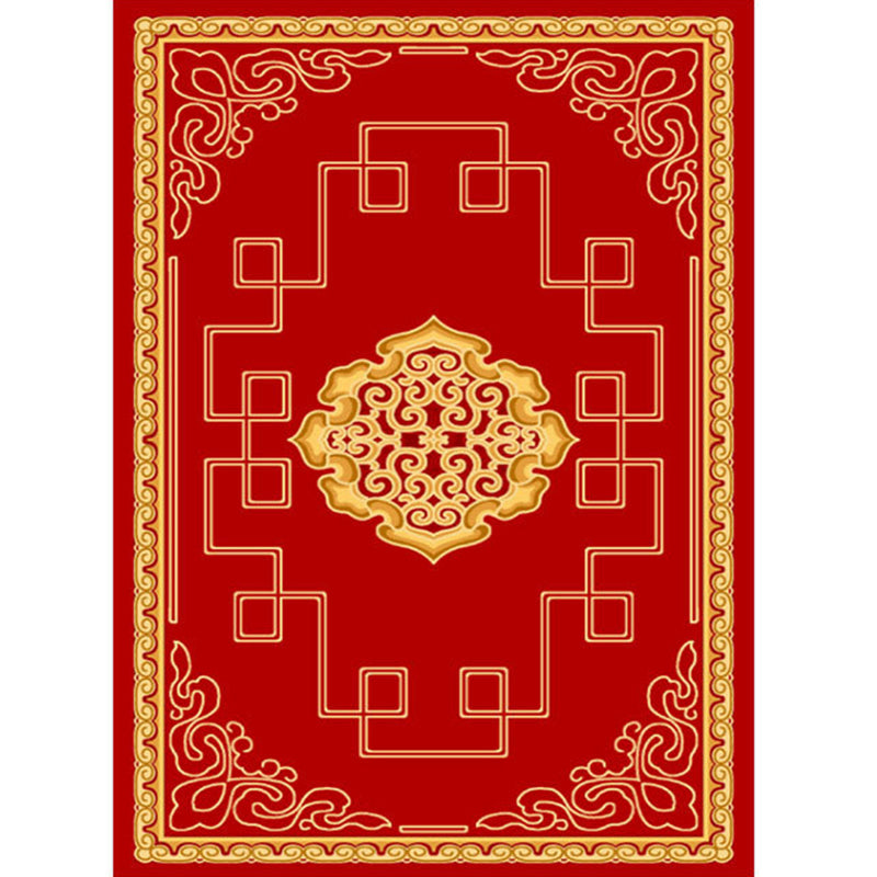 Elegant Chinoiserie Rug Multicolor Floral Area Rug Non-Slip Backing Stain-Resistant Pet-Friendly Rug for Living Room