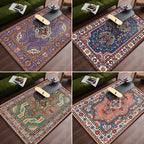 Persian tribal patterned rug Multicolored polyester rug Stain resistant Pet friendly Non-slip back Rug for the bedroom
