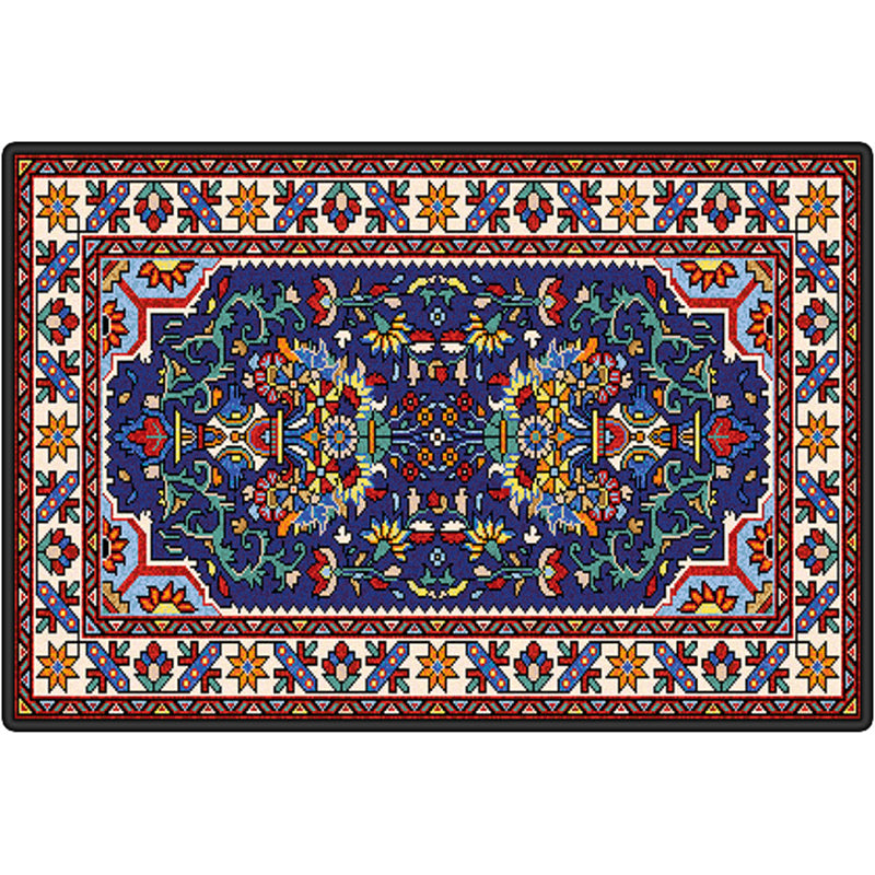 Persian tribal patterned carpet Multicolored polyester carpet Stain-resistant Pet-friendly Non-slip backing Carpet for bedroom