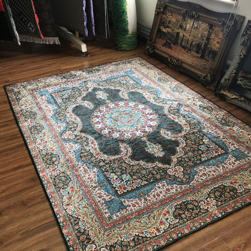 Glam Persian Indoor Dress Multicolored Floral Pattern Dress Non-Slip Back Machine Washable Pet Friendly Carpet for Living Room