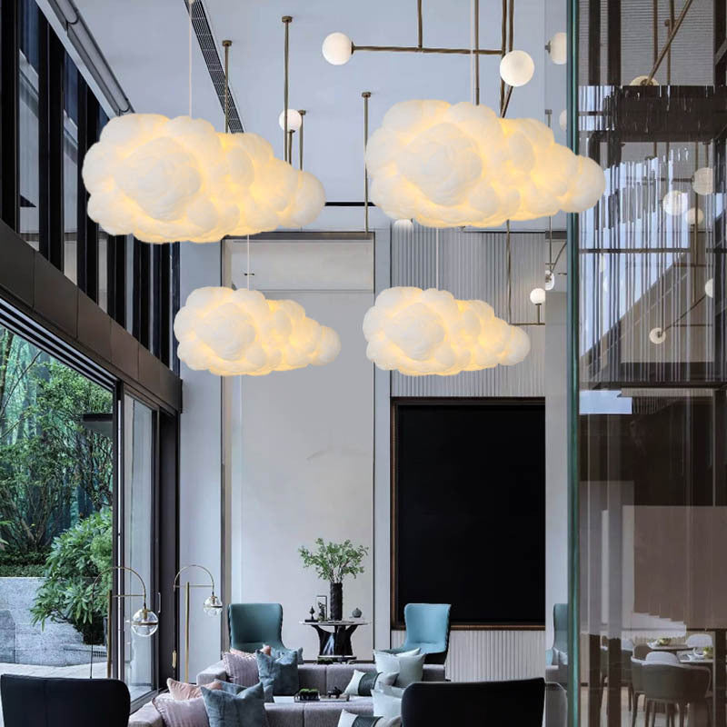 Stylish ceiling lamp with two shades in white color