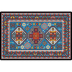 Turkish symmetrical geometric pattern rug Multicolored polypropylene rug Pet-friendly Non-slip Stain-resistant rug for hallway