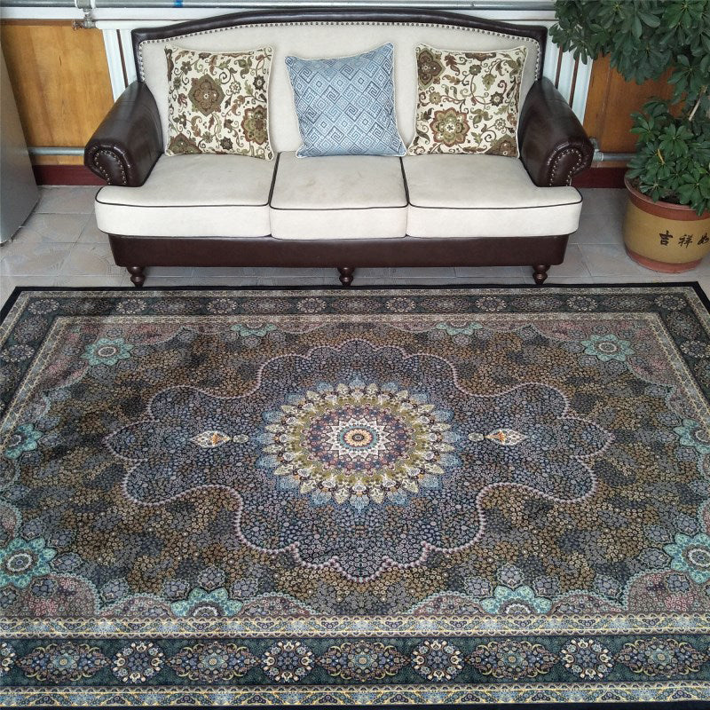 Aesthetic Moroccan Carpet Multicolored Flower Carpet Pet Friendly Non-Slip Back Machine Washable Rug for the Guest Room