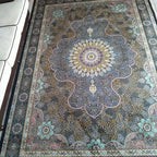 Aesthetic Moroccan Carpet Multicolored Flower Carpet Pet Friendly Non-Slip Back Machine Washable Rug for the Guest Room
