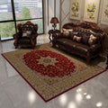 Oriental Floral Frame Rug Dark Color Polypropylene Rug Machine Washable Anti-Slip Back Stain Resistant Area Rug for the Living Room