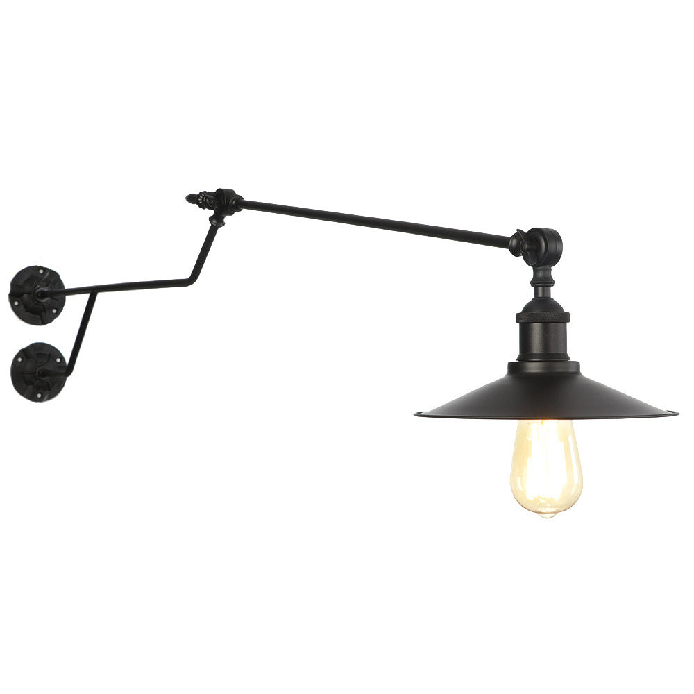Metal Black/Red/White Wall Lamp Cone Shade 1-Light Industrial Wall Lighting for Living Room