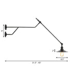 Metal Black/Red/White Wall Lamp Cone Shade 1-Light Industrial Wall Lighting for Living Room
