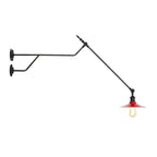 Metal Black/Red/White Wall Lamp Cone Shade 1-Light Industrial Wall Lighting for Living Room