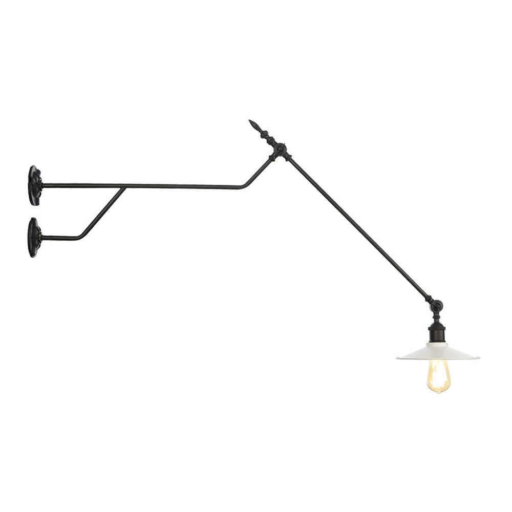Metal Black/Red/White Wall Lamp Cone Shade 1-Light Industrial Wall Lighting for Living Room