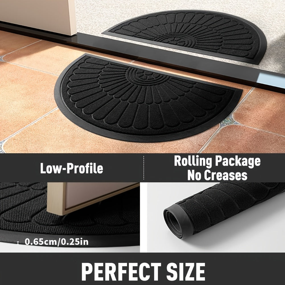 Semi-circular rubber doormat – Durable and non-slip for indoor and outdoor use