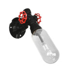 Simple clear glass wall-mounted tube light industrial black oval living room wall lamp