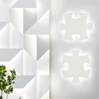 Jigsaw Wall Lamp Modern Acrylic Black/White LED Wall Light in Warm/White Light for Living Room