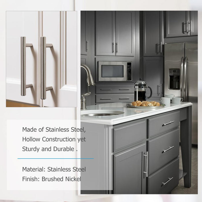 Brushed Nickel Modern Stainless Steel Drawer Hardware T-Bar Handles