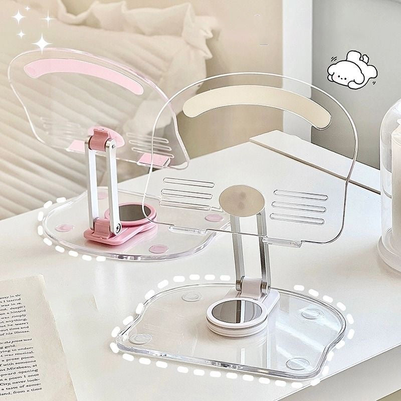 Folding transparent acrylic tablet stand