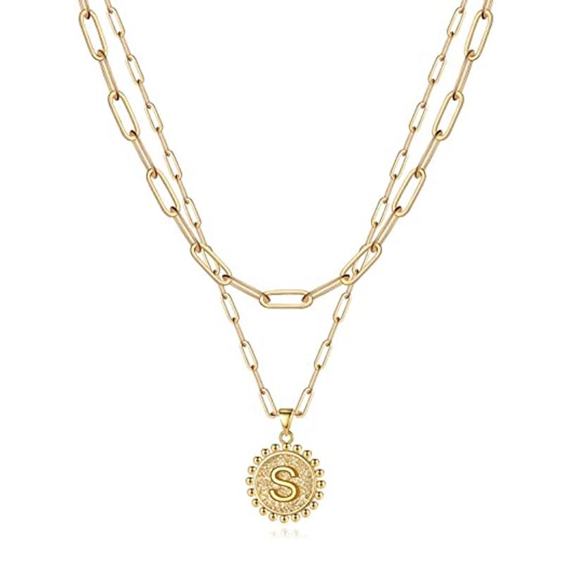 Golden Initial Necklaces for Women