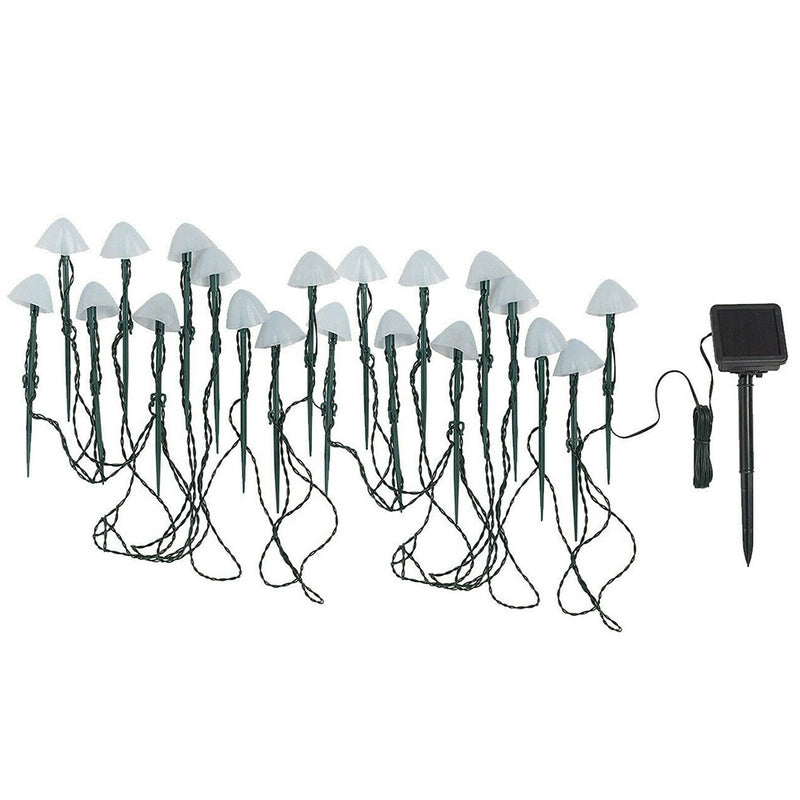 LED Solar String Lights Ground Stake Mushroom Lights