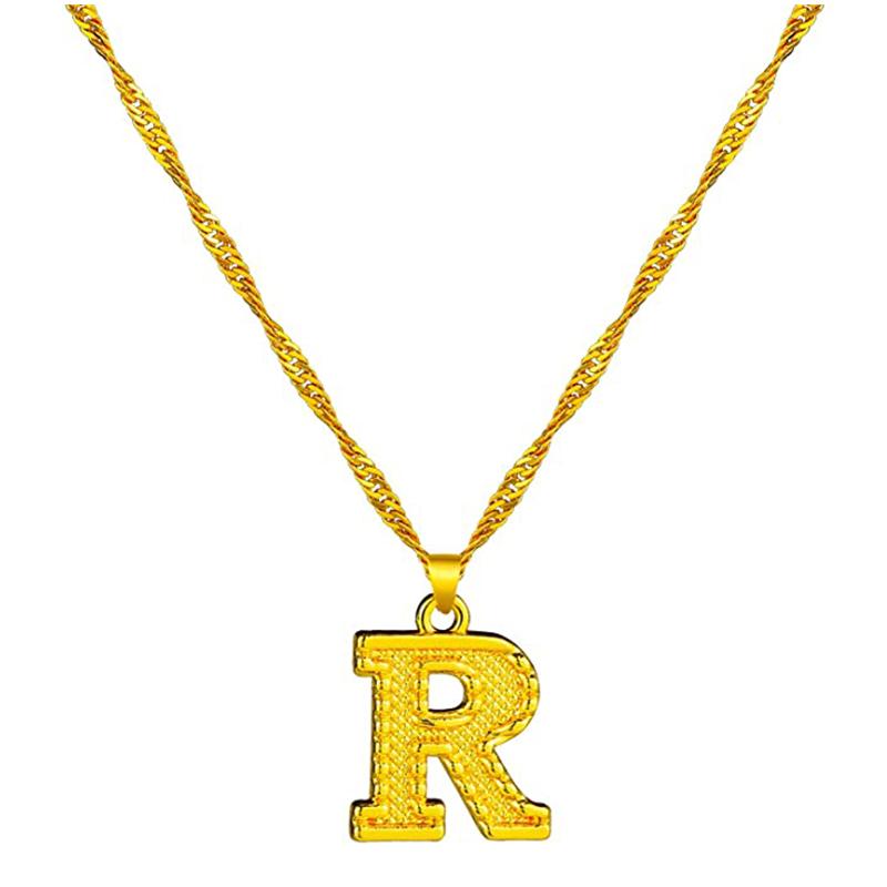 18K gold-plated initial letter necklace