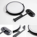 Black LED Rechargeable Makeup Mirror – 3-Color Light