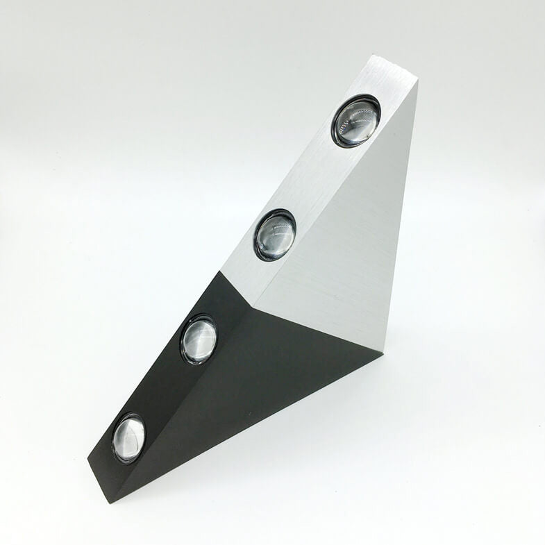 TriLumina Prism LED Wall Light | Creative Pyramid Design | Aluminum & Acrylic | Colored Light Options