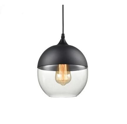 Hand-Blown Glass & Wood Pendant Light Adjustable