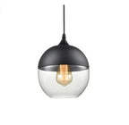 Hand-Blown Glass & Wood Pendant Light Adjustable