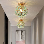 Flowers Style Glass Hallway Ceiling Light