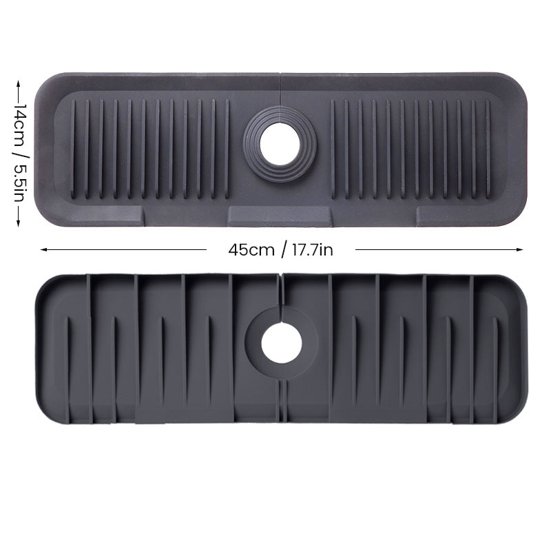 Silicone sink faucet splash guard mat