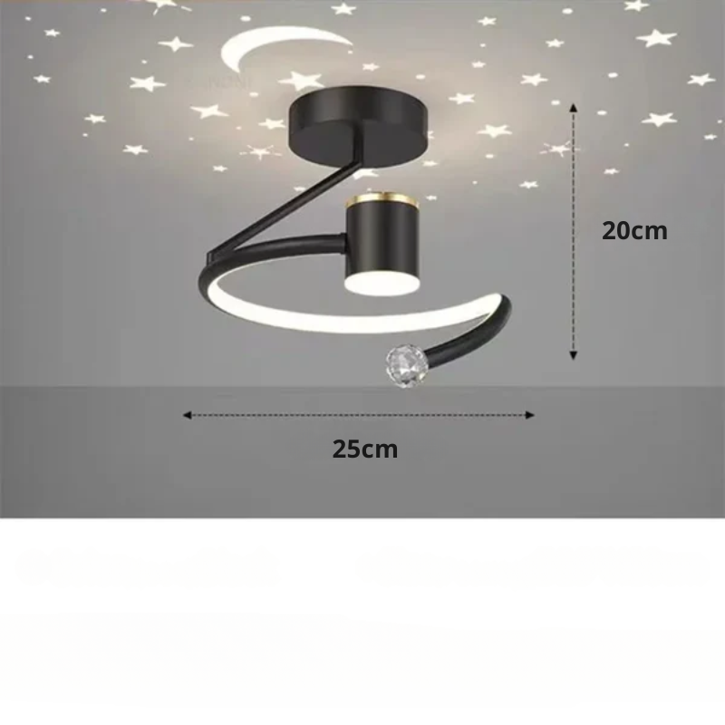 LED ceiling light with starry sky – Modern chandelier design for children's room and living room