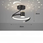 LED ceiling light with starry sky – Modern chandelier design for children's room and living room