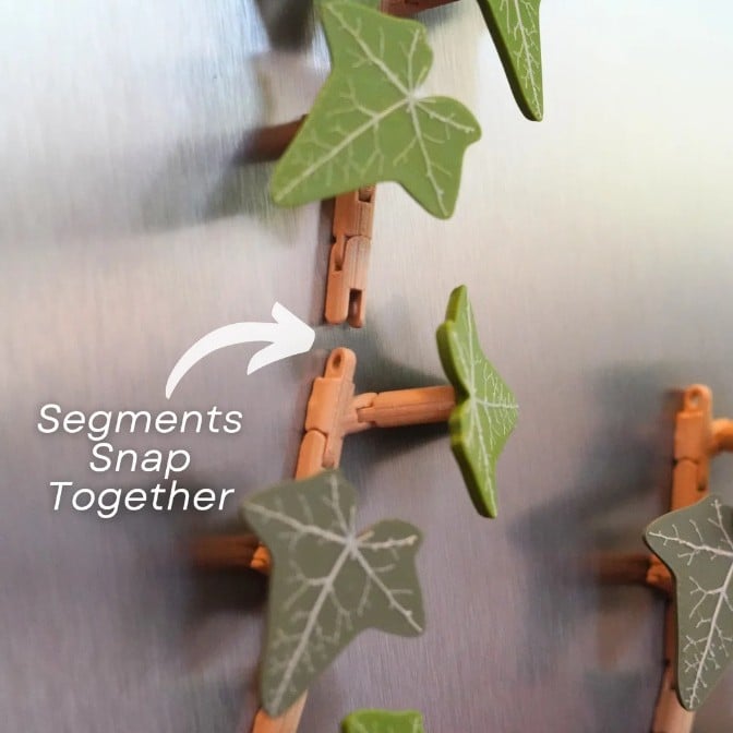 3D Printed Ivy Refrigerator Magnet — Realistic Plant Decoration with Strong Adhesion