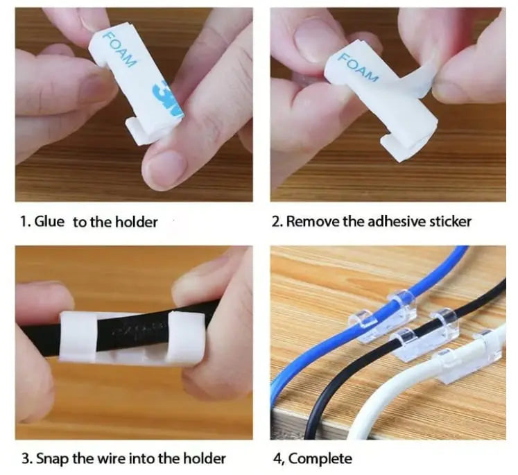 20-piece cable holder for stress-free organization and elegant spatial feel
