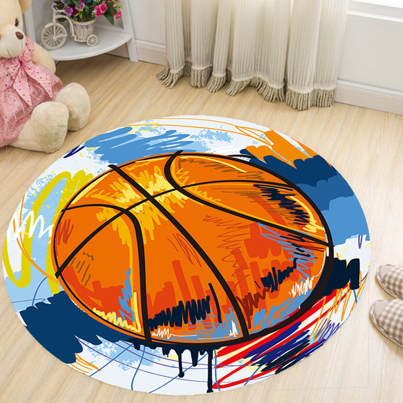 Cartoon Colored Rug Multicolor Synthetic Carpet Stain Resistant Machine Washable Non-Slip Rug for Children's Room