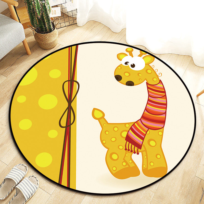 Kawaii Princess Rug Multicolor Fairy Tale Rug Pet Friendly Stain Resistant Non-Slip Back Rug for Children's Room