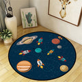 Beautiful Multicolor Cartoon Rug Polyester Animal Print Rug Non-Slip Machine Washable Dirt-Repellent Rug for the Children's Room