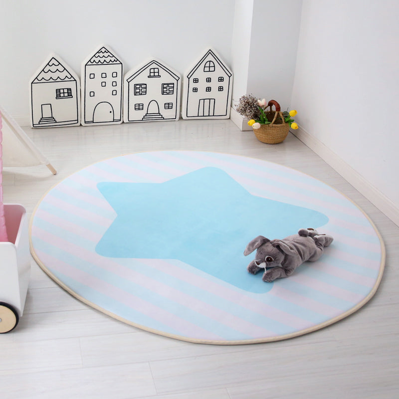 Unique Multicolored Kids Style Carpet Cotton Pattern Carpet Pet-Friendly Carpet for Playroom