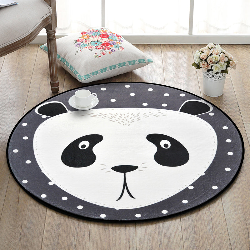 Creative Cartoon Area Rug Multi Colors Animals with Dotted Background Carpet Washable Pet Friendly Non-Slip Rug for Children's Room