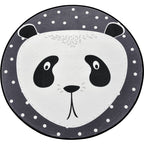 Creative Cartoon Area Rug Multi Colors Animals with Dotted Background Carpet Washable Pet Friendly Non-Slip Rug for Children's Room