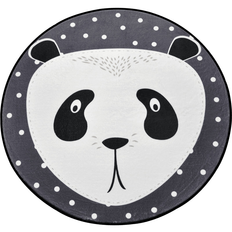 Creative Cartoon Area Rug Multi Colors Animals with Dotted Background Carpet Washable Pet Friendly Non-Slip Rug for Children's Room
