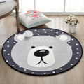 Creative Cartoon Area Rug Multi Colors Animals with Dotted Background Carpet Washable Pet Friendly Non-Slip Rug for Children's Room