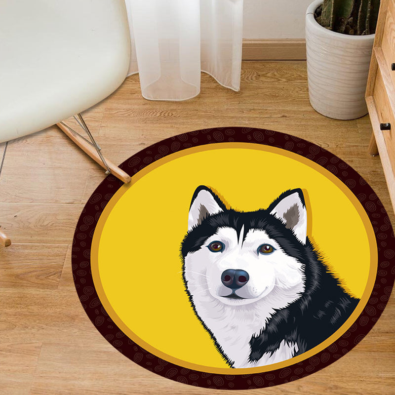 Shaded Animal Pattern Rug Multicolored Princess Rug Polypropylene Non-Slip Stain Resistant Washable Rug