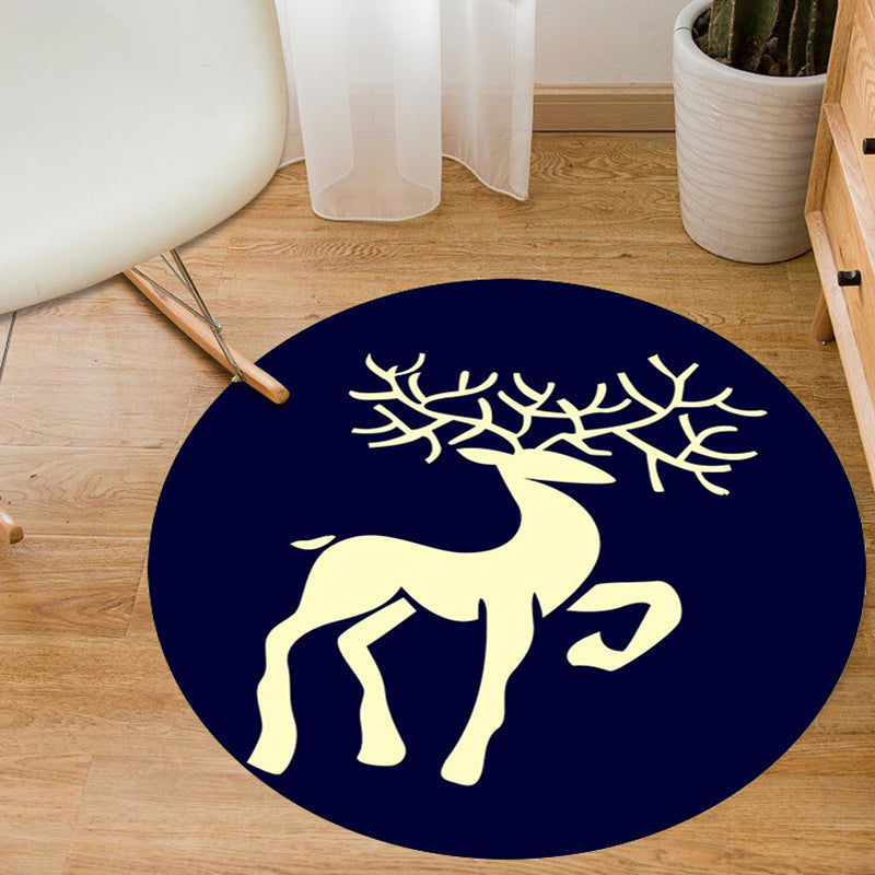 Aesthetics Animal Pattern Carpet Multifunctional Colorful Cartoon Carpet Polyester Machine Washable Non-Slip Back Pet-Friendly Carpet for Children's Room